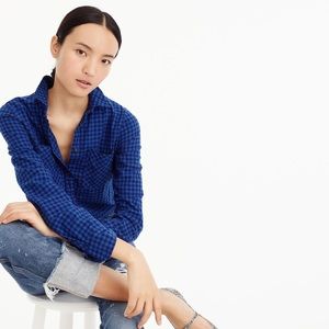 *NEW* J. Crew boy shirt mini Buffalo check blue 4T